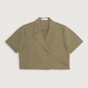 COTTON LINEN WOVEN TOP - Oak and Fort